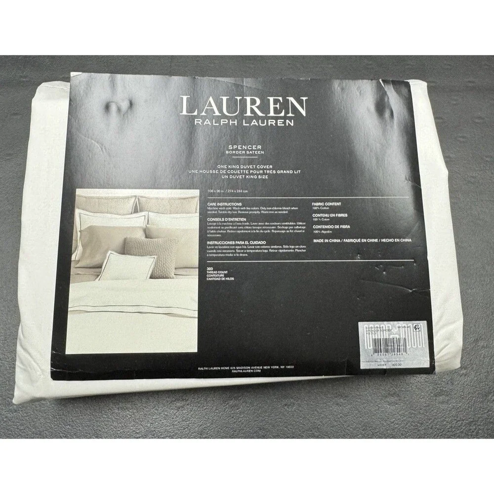 Lauren Ralph Lauren King Spencer Sateen Border Duvet Cover